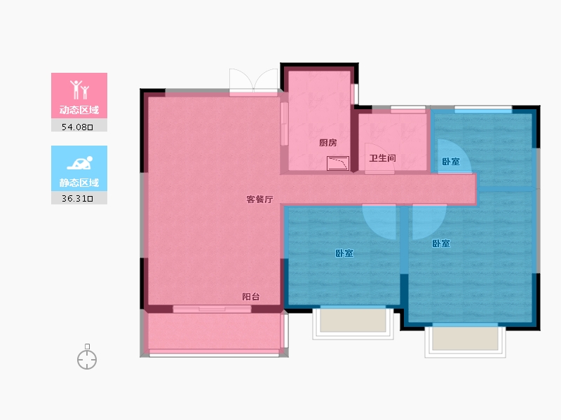 江苏省-泰州市-佳源威尼斯城奥赛宫-81.01-户型库-动静分区