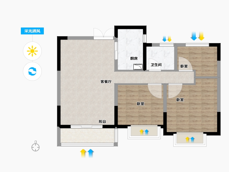 江苏省-泰州市-佳源威尼斯城奥赛宫-81.01-户型库-采光通风