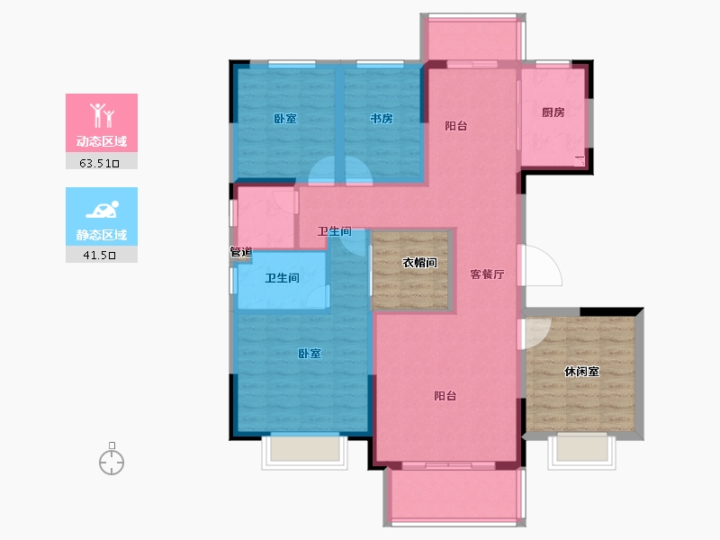 江苏省-苏州市-佳兆业和光雅院-110.01-户型库-动静分区