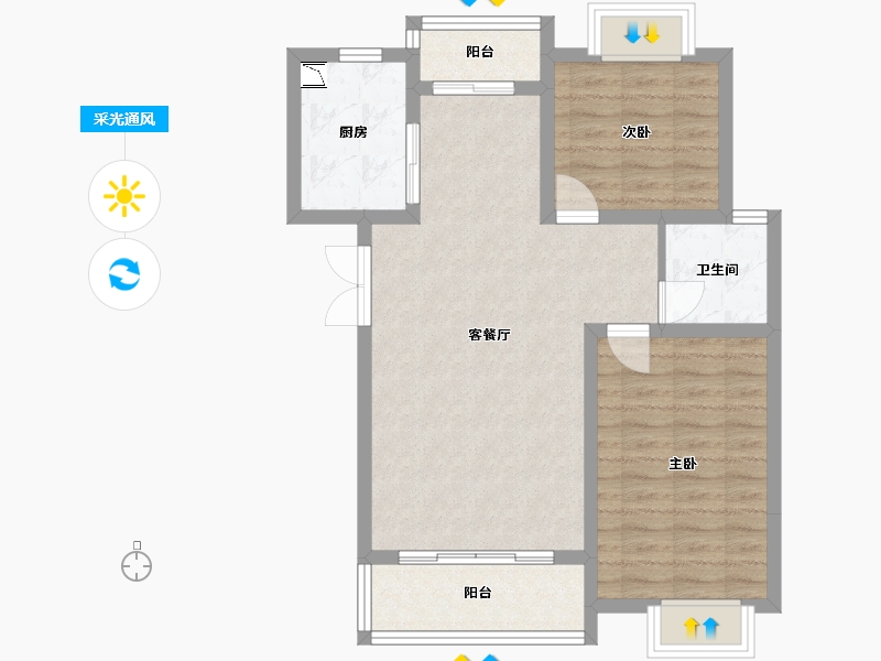 广西壮族自治区-北海市-银滩圣美阳光家园-73.91-户型库-采光通风