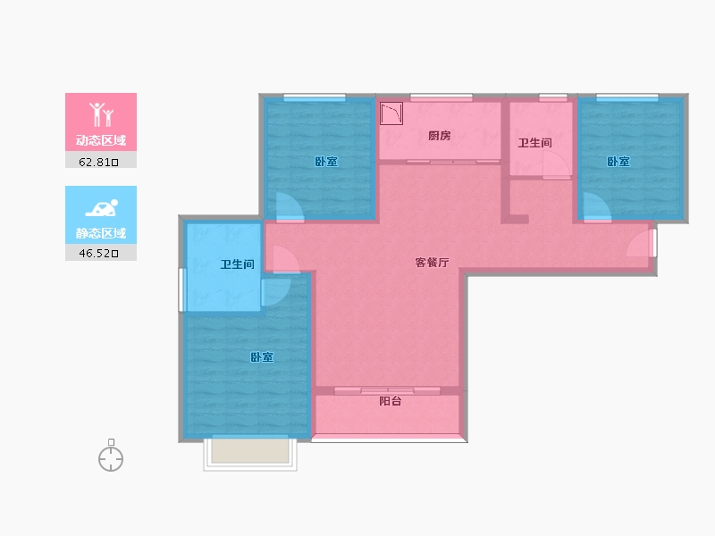 甘肃省-兰州市-冉泽御景龙湾-97.30-户型库-动静分区