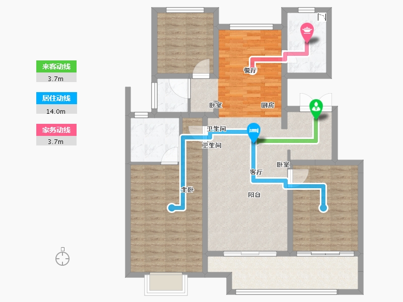 江苏省-宿迁市-和樾花园-102.98-户型库-动静线