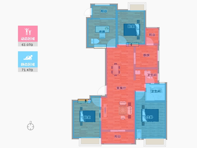 江苏省-扬州市-扬子万象都汇·万象世家-120.82-户型库-动静分区