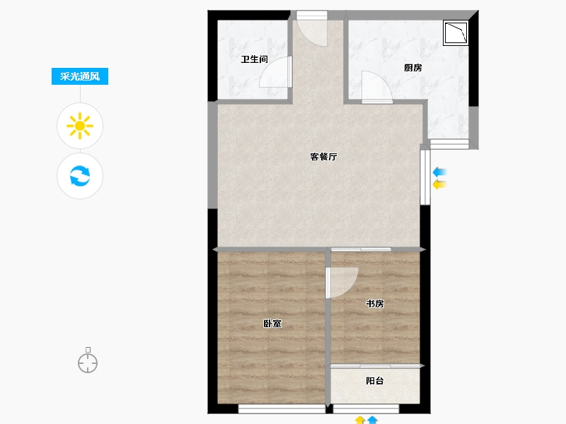 甘肃省-兰州市-城关江南明珠-52.05-户型库-采光通风