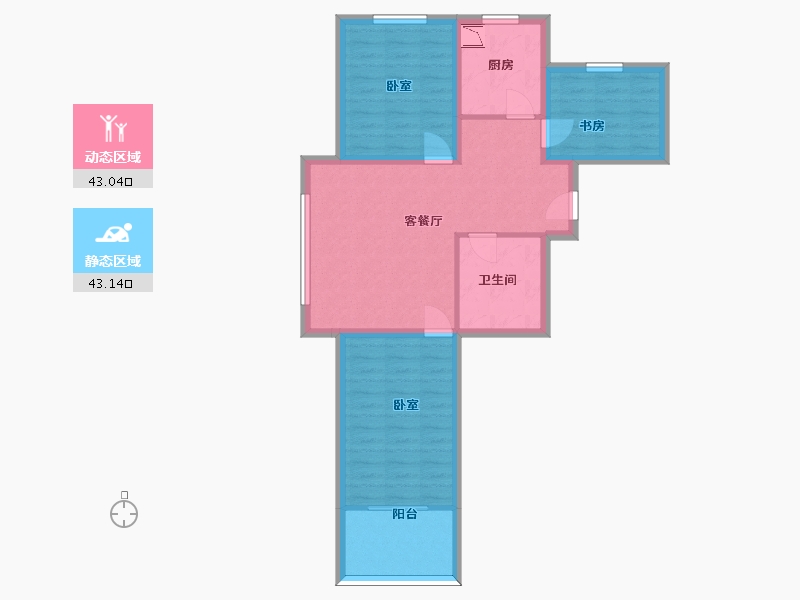 甘肃省-兰州市-城关江南明珠-76.54-户型库-动静分区