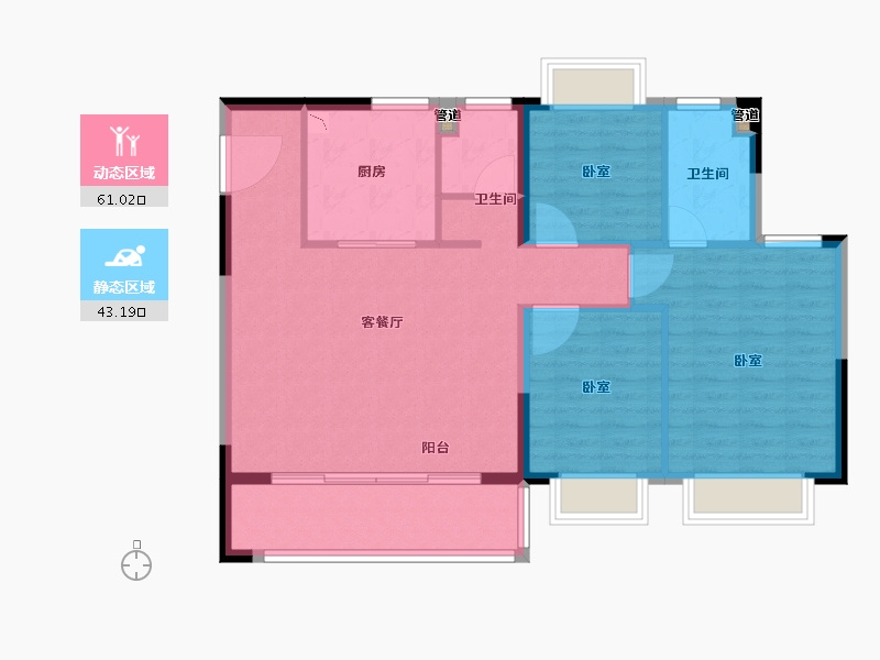 江苏省-苏州市-德信·望澜庭-95.10-户型库-动静分区