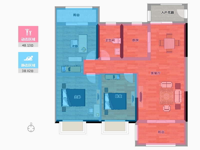 江苏省-扬州市-扬州万达广场-79.99-户型库-动静分区