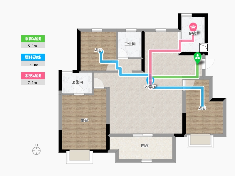 江苏省-南通市-弘阳建都时光樾澜庭-94.00-户型库-动静线