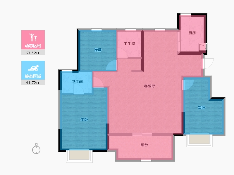 江苏省-南通市-弘阳建都时光樾澜庭-94.00-户型库-动静分区