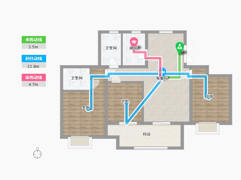 江苏省-南通市-融创玉兰公馆-96.00-户型库-动静线