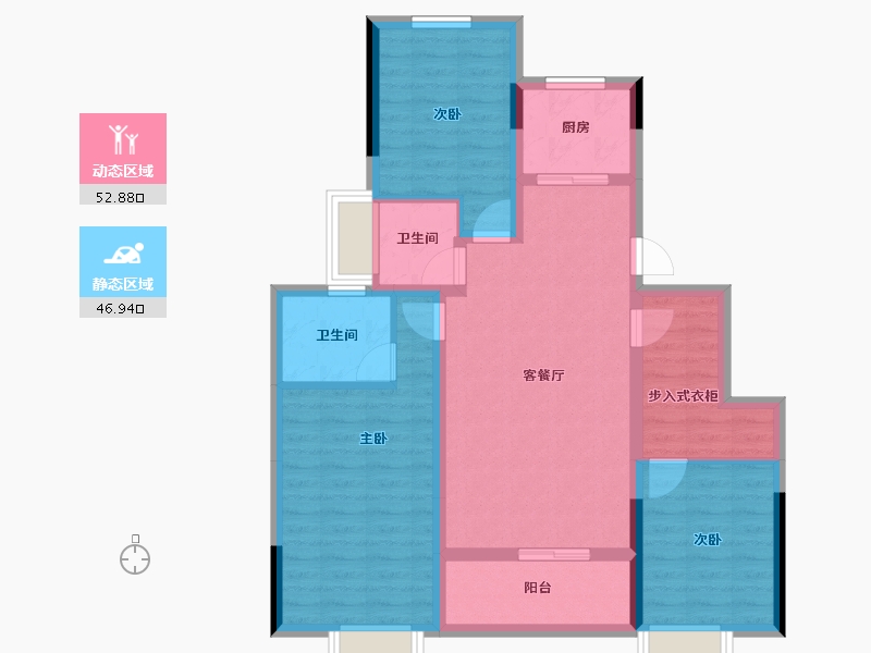 江苏省-扬州市-扬州玥珑湖文化旅游度假区-88.59-户型库-动静分区