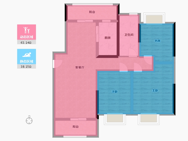 江苏省-南通市-首开紫郡-89.00-户型库-动静分区