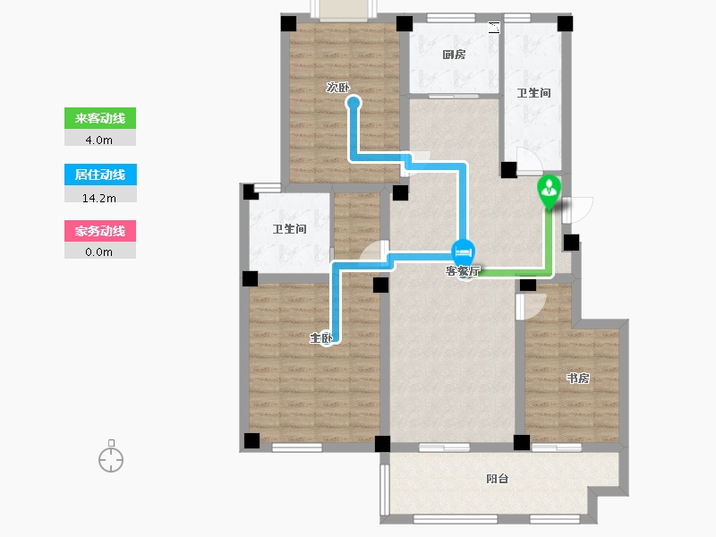 江苏省-盐城市-盐城紫光花园-105.40-户型库-动静线