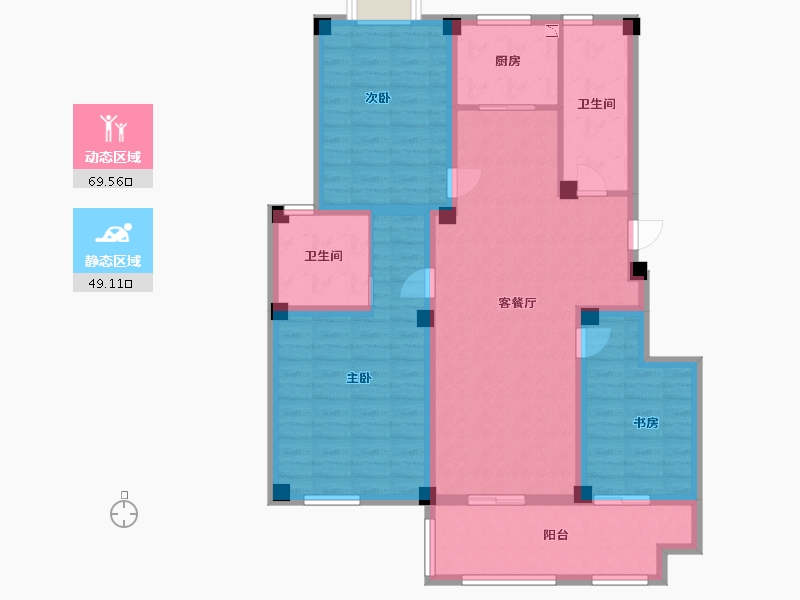 江苏省-盐城市-盐城紫光花园-105.40-户型库-动静分区