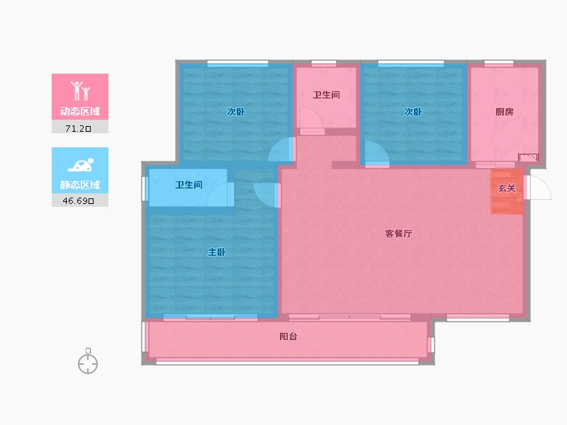 陕西省-宝鸡市-水木华院-106.00-户型库-动静分区