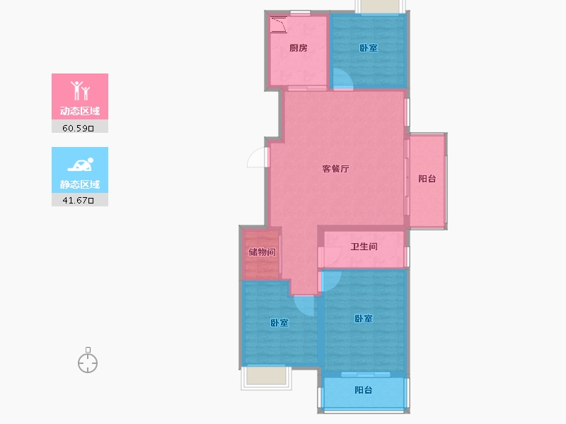 江苏省-无锡市-银城尚锦城-92.00-户型库-动静分区