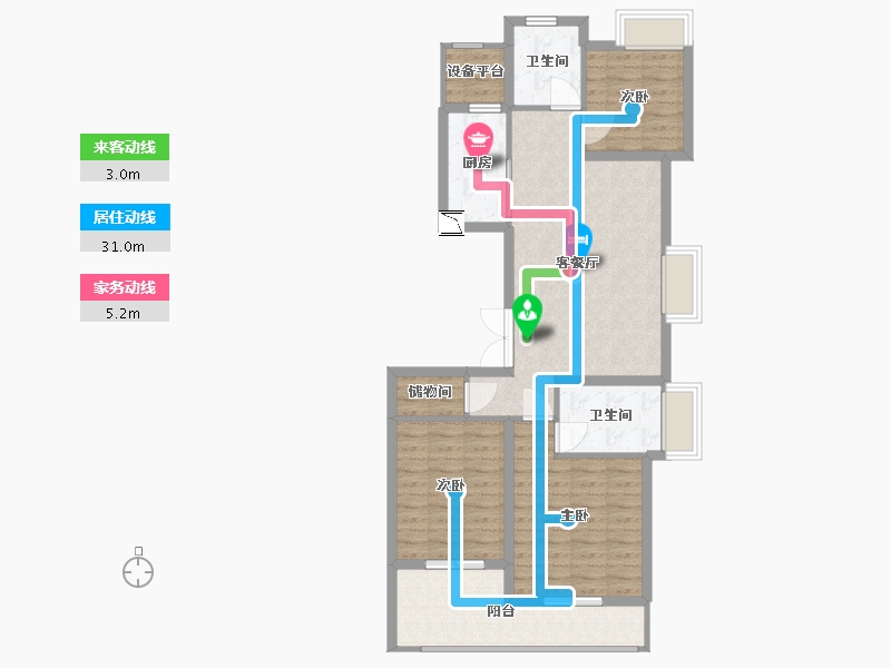 江苏省-南通市-万濠禧园-90.00-户型库-动静线