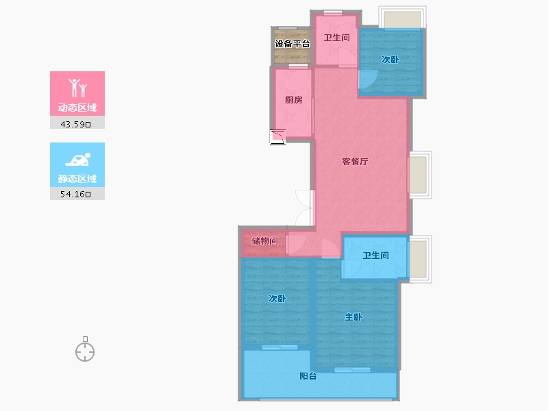 江苏省-南通市-万濠禧园-90.00-户型库-动静分区