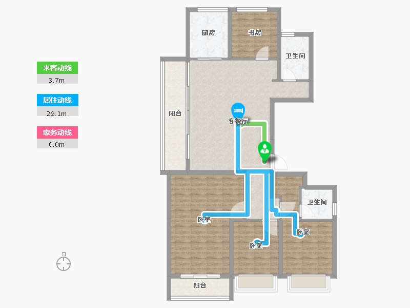 浙江省-杭州市-祥生绿都京杭府-125.37-户型库-动静线