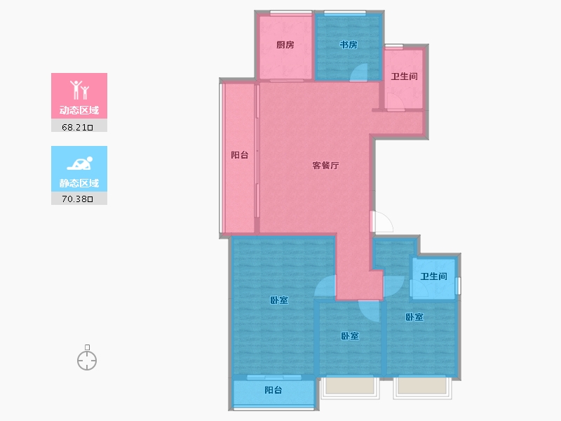 浙江省-杭州市-祥生绿都京杭府-125.37-户型库-动静分区