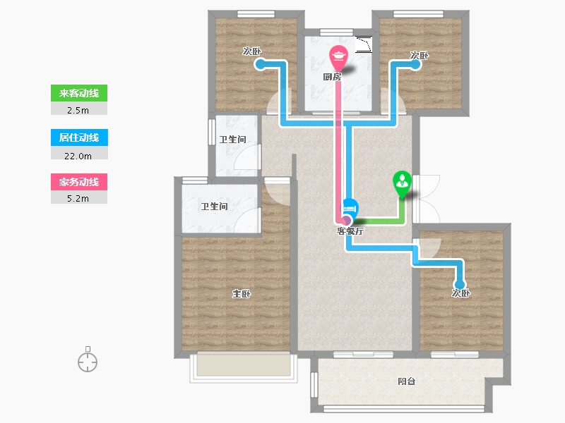 江苏省-徐州市-中梁·壹号院-103.80-户型库-动静线