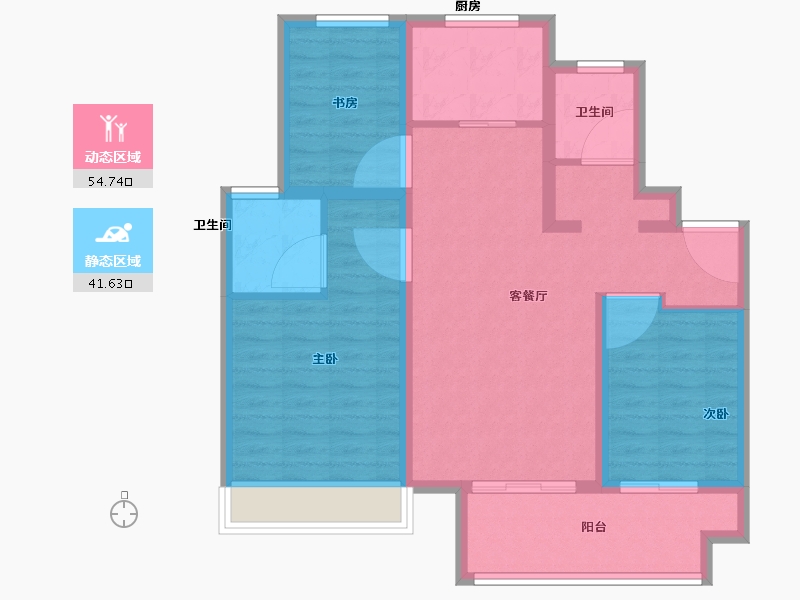 江苏省-徐州市-上水璟园-85.99-户型库-动静分区