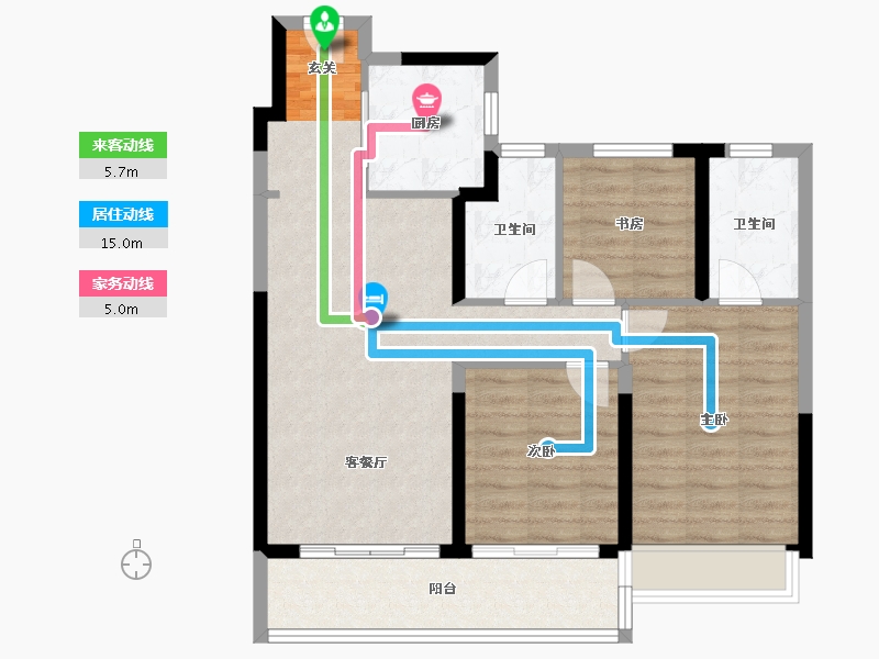 江苏省-苏州市-MOC芯城汇四期住宅 澜庭IN-82.86-户型库-动静线