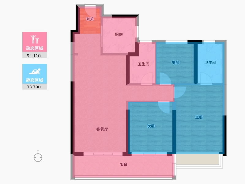 江苏省-苏州市-MOC芯城汇四期住宅 澜庭IN-82.86-户型库-动静分区