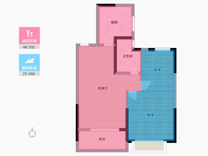 江苏省-镇江市-句容恒大云湖上郡-65.57-户型库-动静分区