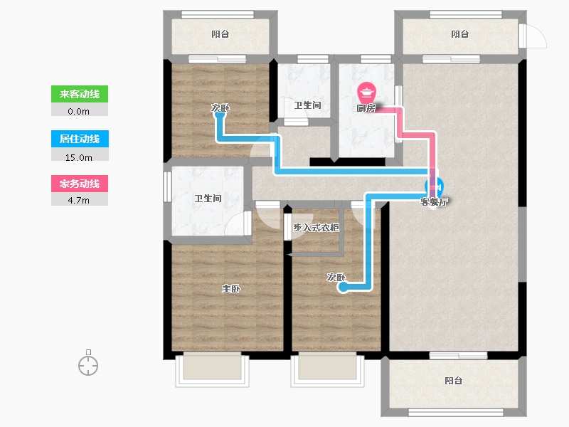 江苏省-扬州市-扬州万达广场-100.00-户型库-动静线