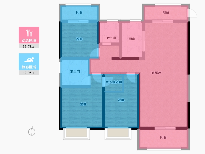 江苏省-扬州市-扬州万达广场-100.00-户型库-动静分区