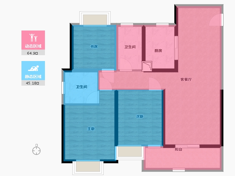 江苏省-南通市-江海都会-98.00-户型库-动静分区