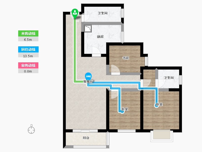 陕西省-咸阳市-荣成西枫苑-80.03-户型库-动静线