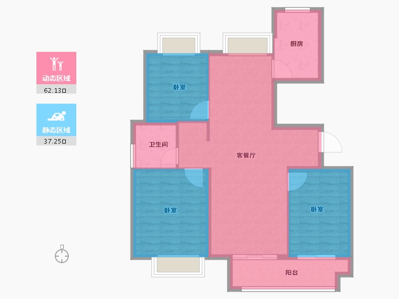 江苏省-扬州市-邗建福瑞苑-90.08-户型库-动静分区