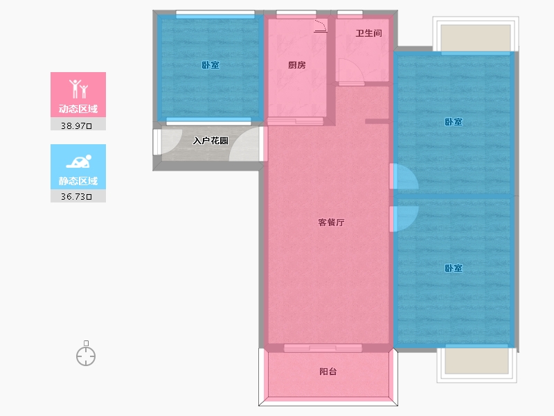 江苏省-无锡市-银城尚锦城-70.00-户型库-动静分区