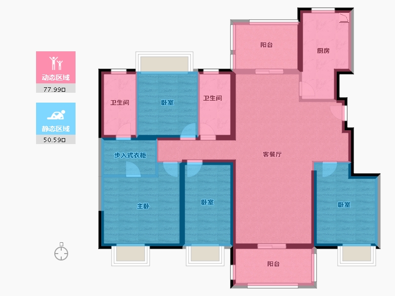 江苏省-无锡市-中隆广场住宅-114.00-户型库-动静分区