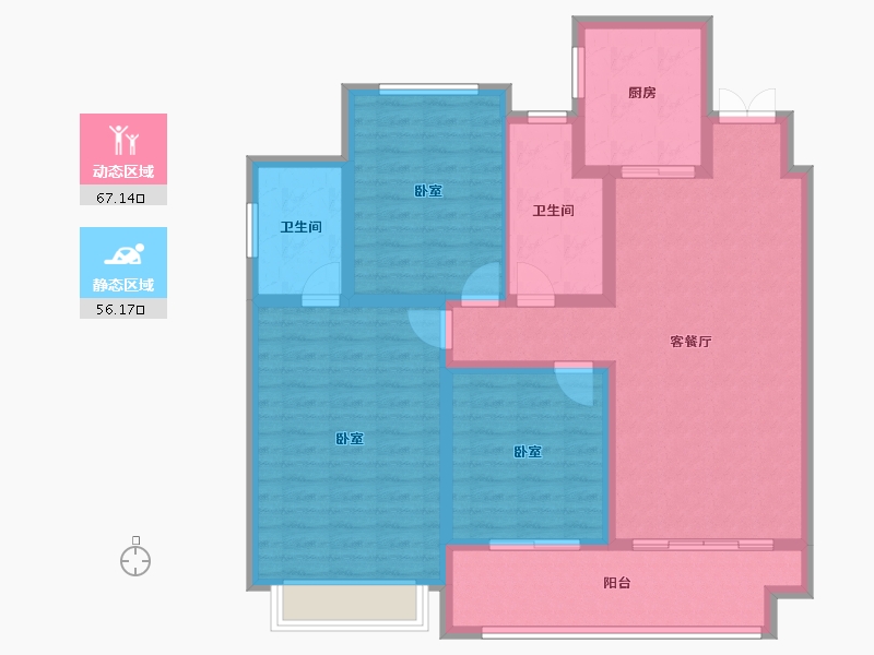 江苏省-宿迁市-书香尚庭-110.92-户型库-动静分区