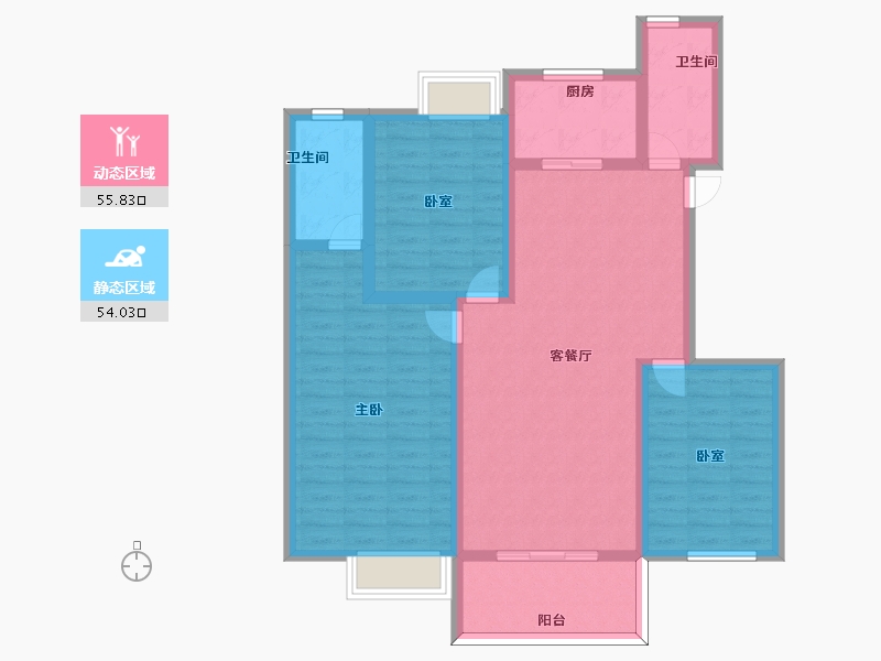 陕西省-西安市-汇豪甜城-98.00-户型库-动静分区