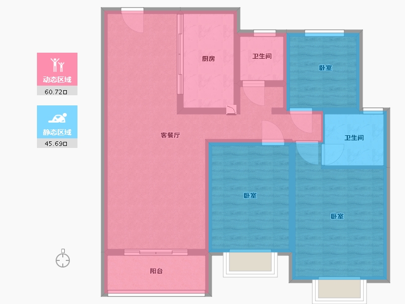 甘肃省-庆阳市-澳恺华府-94.90-户型库-动静分区