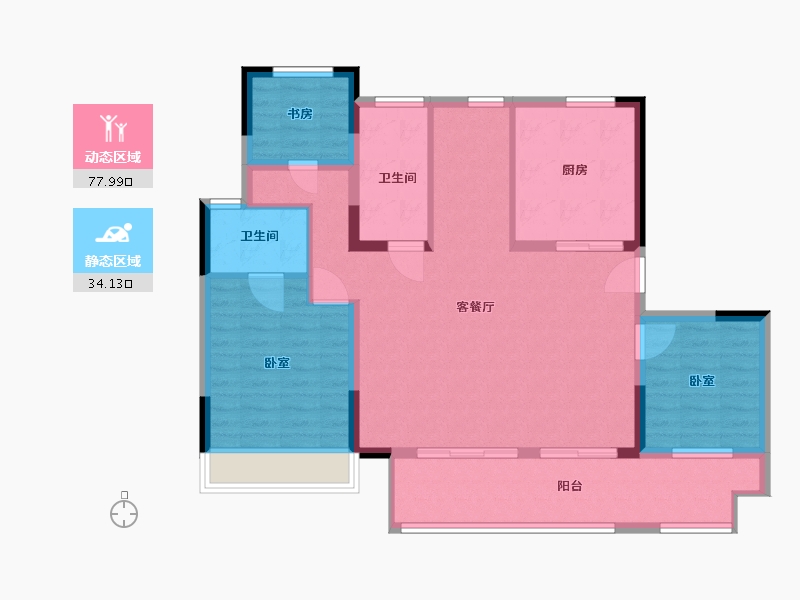 江苏省-镇江市-路劲·港欣城-100.99-户型库-动静分区