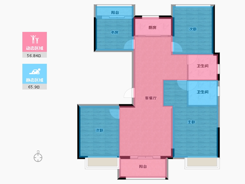 浙江省-台州市-中梁首府壹号-111.31-户型库-动静分区