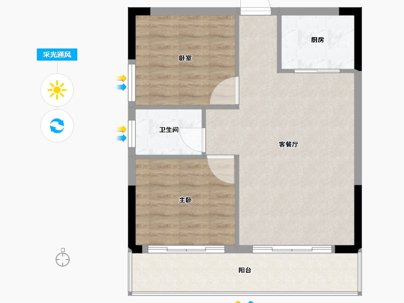 广西壮族自治区-玉林市-天润盛府-63.27-户型库-采光通风