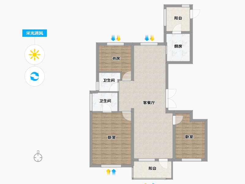 辽宁省-大连市-华润纯海岸-101.01-户型库-采光通风