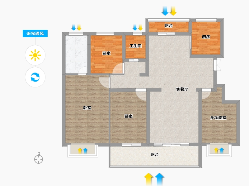 安徽省-宿州市-融翔.御府-114.00-户型库-采光通风