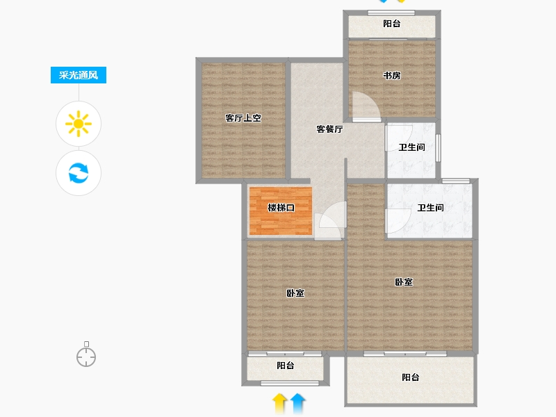 江苏省-苏州市-苏高新禹洲·山云庭-168.01-户型库-采光通风