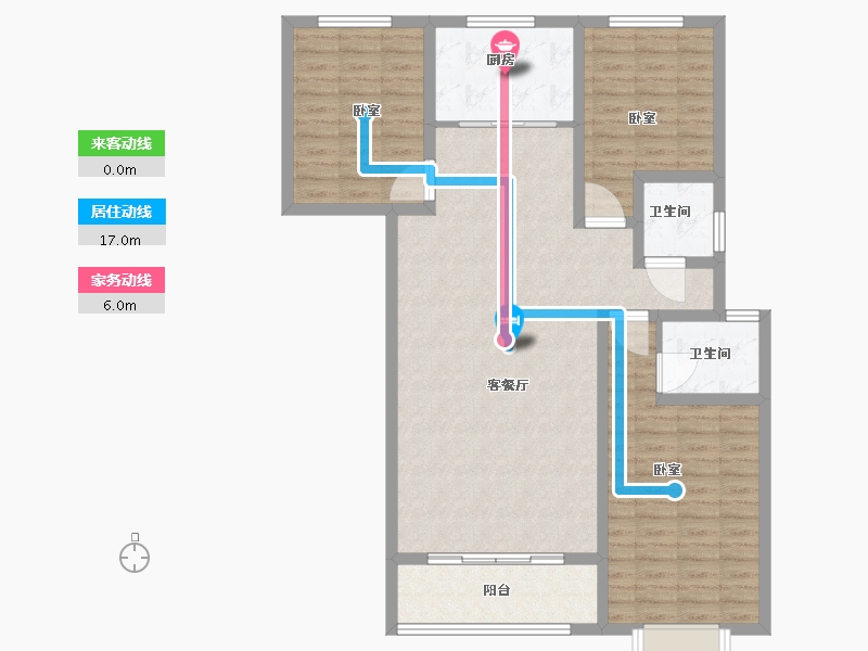 甘肃省-庆阳市-澳恺华府-106.75-户型库-动静线