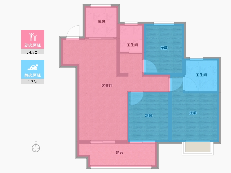 江苏省-徐州市-银城·青雲府-86.01-户型库-动静分区