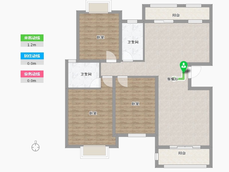 江苏省-泰州市-圆融杏港花苑-110.67-户型库-动静线