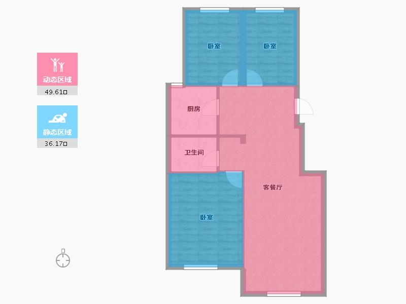 辽宁省-大连市-海脉未来城二期-78.09-户型库-动静分区