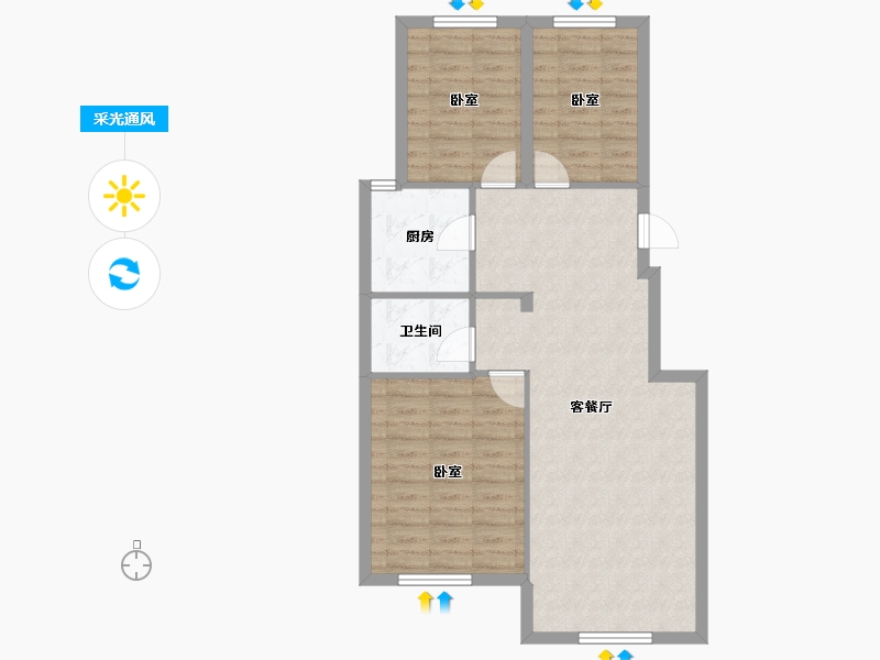 辽宁省-大连市-海脉未来城二期-78.09-户型库-采光通风